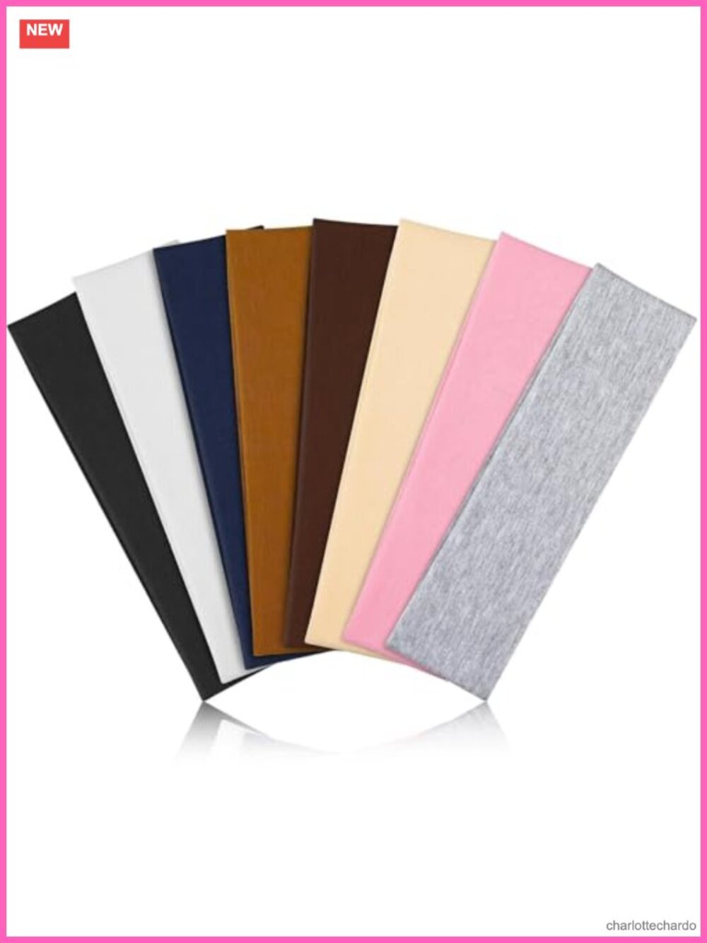 8 Pack Women's Elastic Polyester Spandex Headbands Non Slip Workout